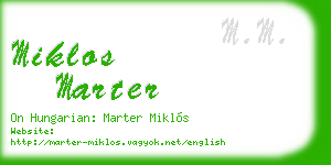miklos marter business card